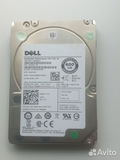 Жесткий диск dell 1FD200-150 600Gb 10k SAS 2,5