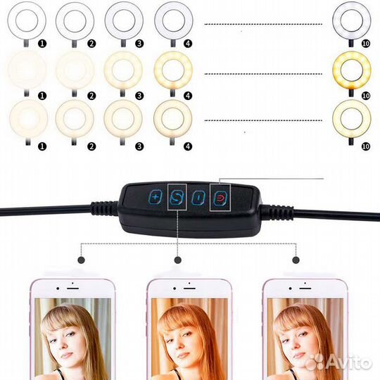 Гибкая кольцевая светодиодная селфи лампа