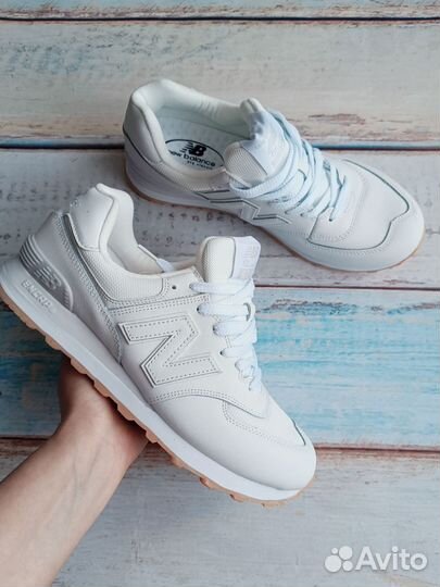 Кроccовки New Balance 574 белая кожа