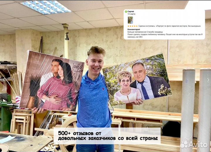 Портрет по фото на холсте подарок Сочи
