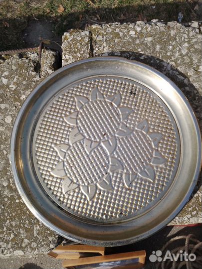 Поднос подсолнухи СССР мельхиор
