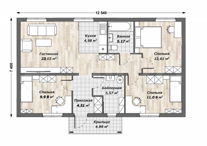 Дом 83 м² на участке 7 сот.