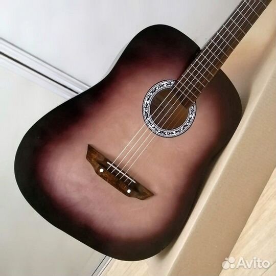 Гитара новая акустическая широкий гриф