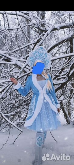 Шикарный костюм Снегурочки взрослый