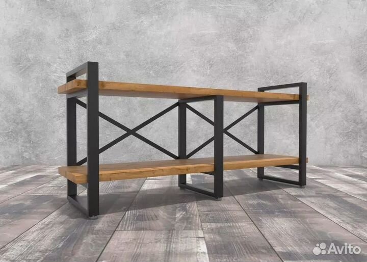 Тумба под тв Айсберг Лофт 120 черный/дуб крафт таб