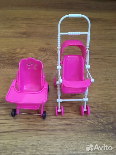 Коляска и стол для кормления кукол