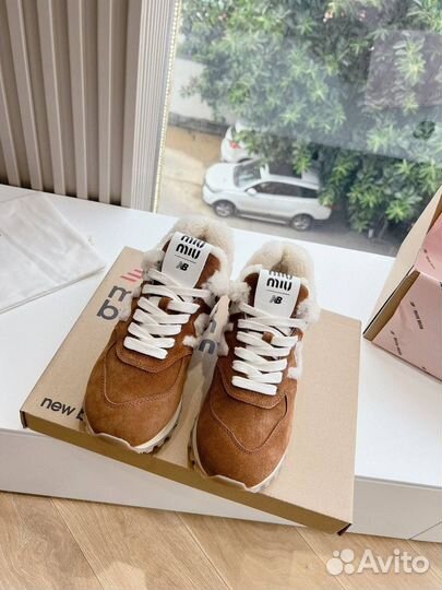 Кроссовки с мехом miu miu x new balance