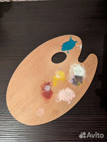 Палитра для красок деревянная