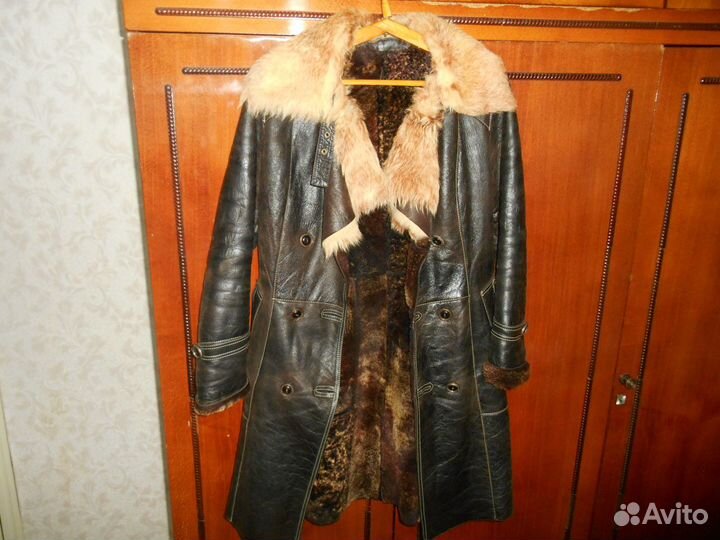 Женская дубленка кожаная 46р