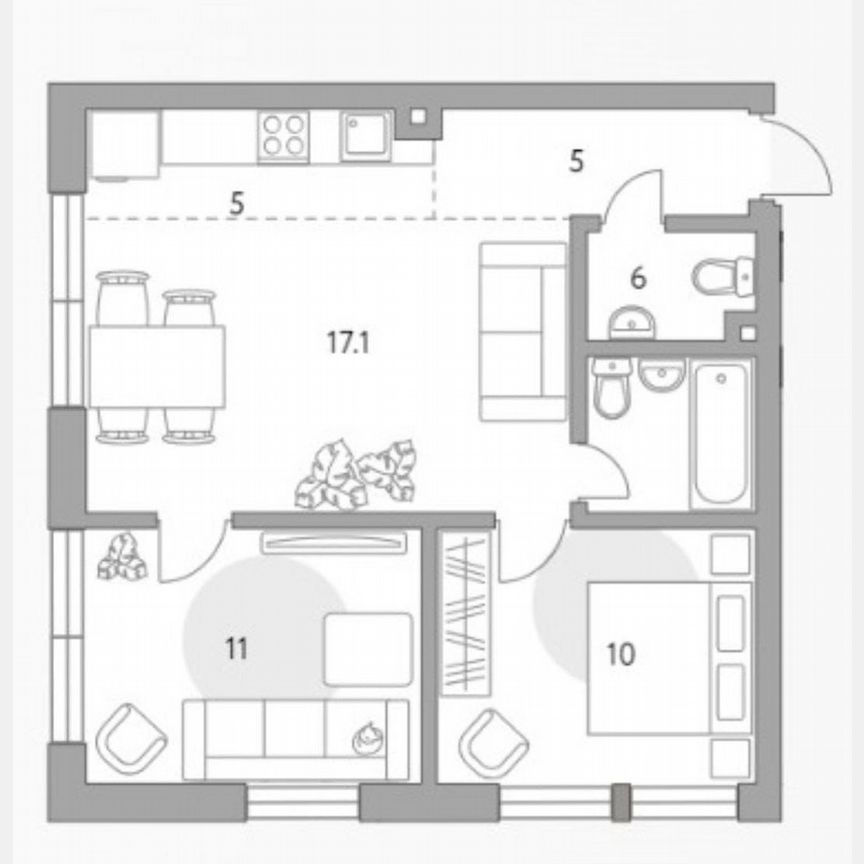 2-к. апартаменты, 52,8 м², 16/23 эт.