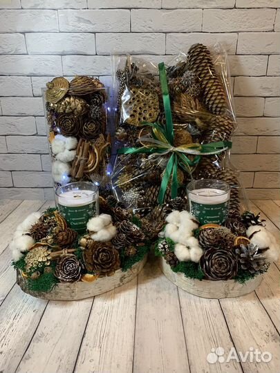 Набор шишек для декора / Экзотика