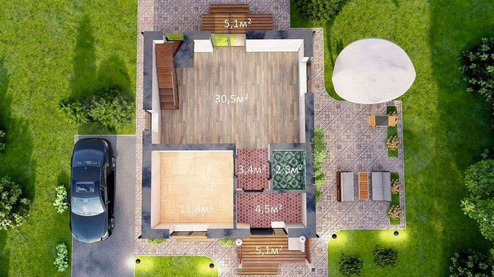 Дом 115 м² на участке 5 сот.