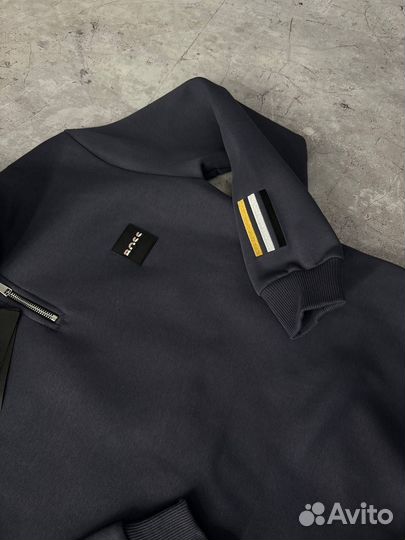 Свитер полузамок Hugo Boss серый LUX