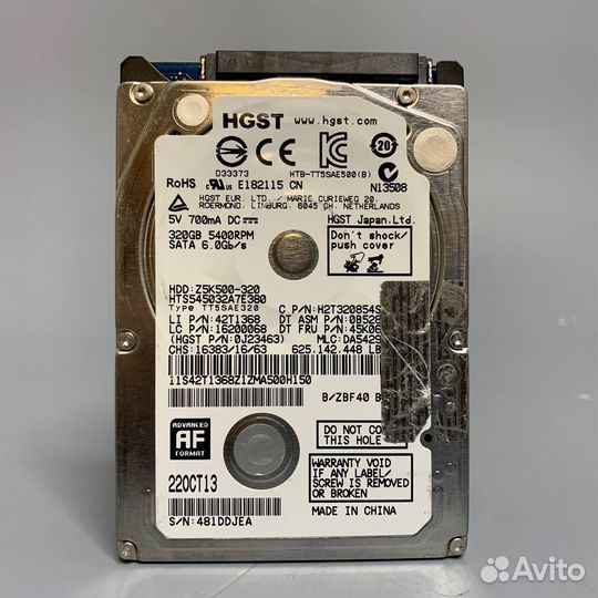 Жесткий диск hgst 320 гб HTS545032A7E380