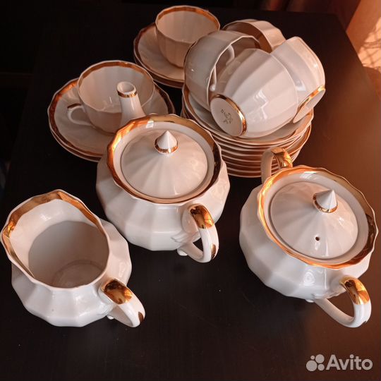 Чайный сервиз дфз Вербилки «Золотая лента» СССР