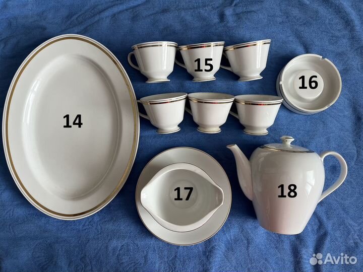 Много разной посуды, сервизы СССР