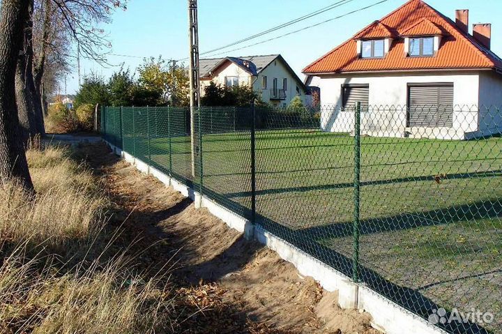 Забор из сетки рабицы