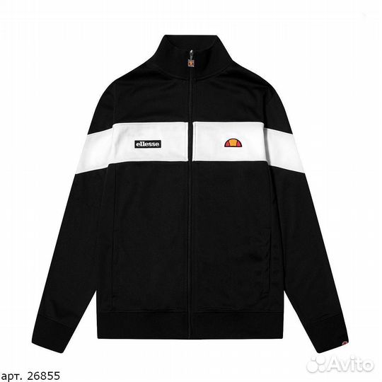 Олимпийка Ellesse white line black Чёрная