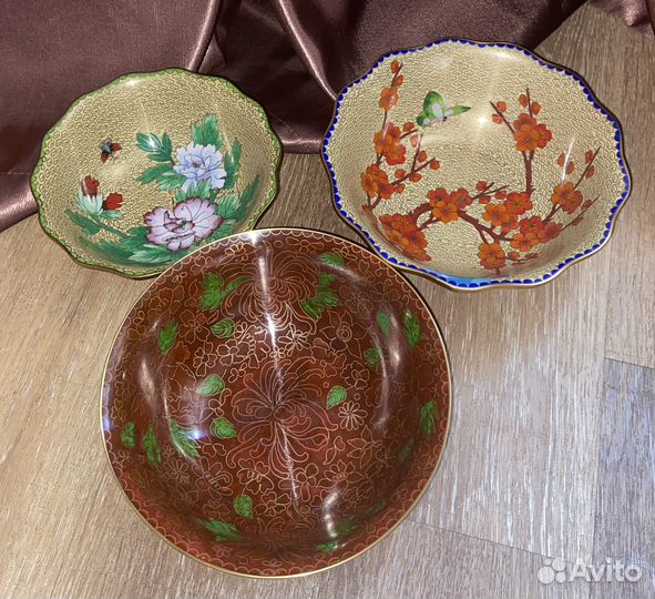 Клуазоне миска миски эмаль 17-21 см