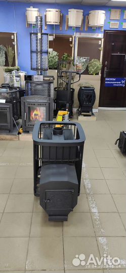 Печь для бани Варвара каменка удлиненная топка