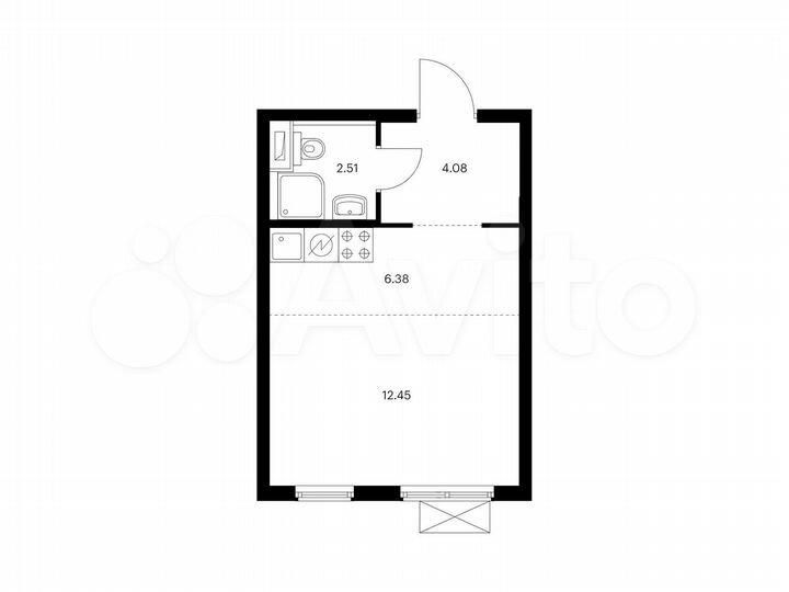 Квартира-студия, 25,4 м², 16/26 эт.