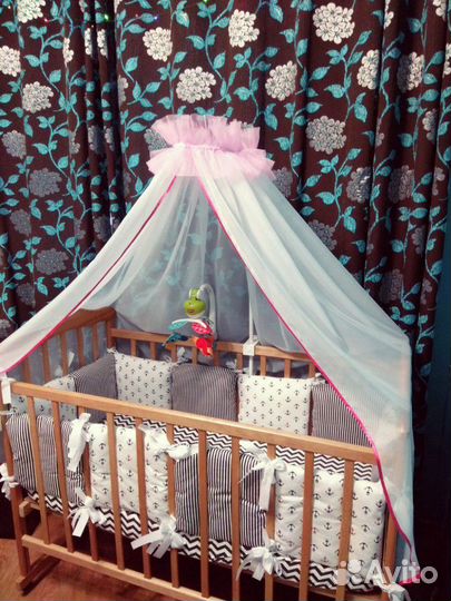 Балдахин на детскую кроватку с держателем
