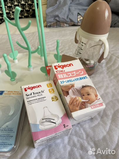 Набор для кормления, бутылочки, соски, подставка