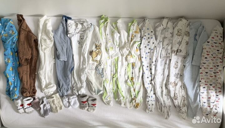 Большой пакет одежды для новорожденного 56/62/68