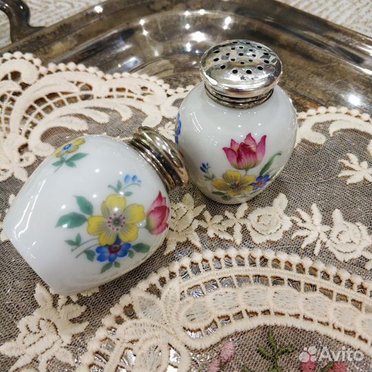 Старинный фарфоровый набор соль перец