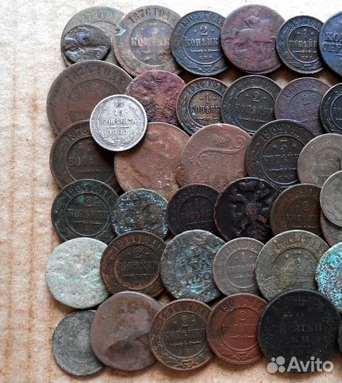 Старинные медные монеты 50 штук (лот-22 )