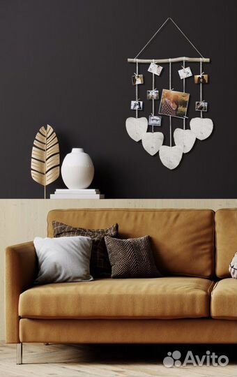 Макраме панно дрифтвуд фоторамка перышки