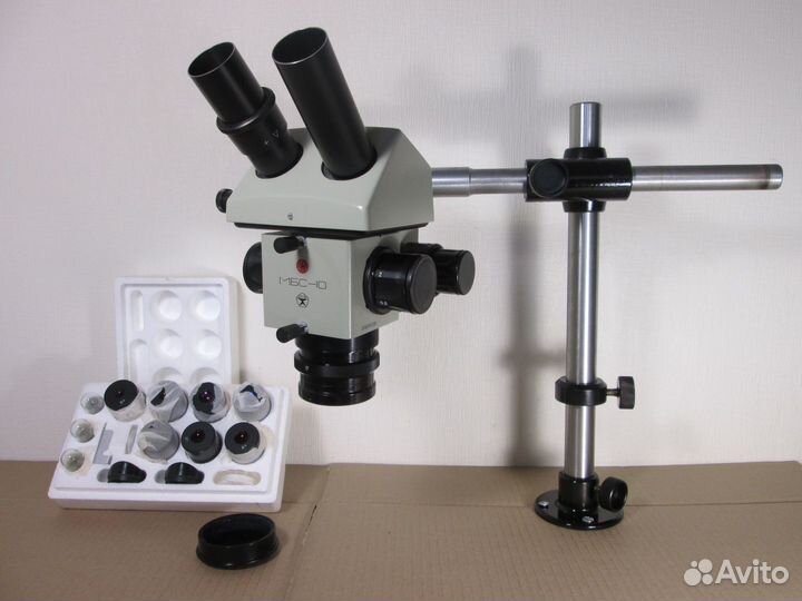 Мбс-10 с объективом f-210 и крестовым штативом