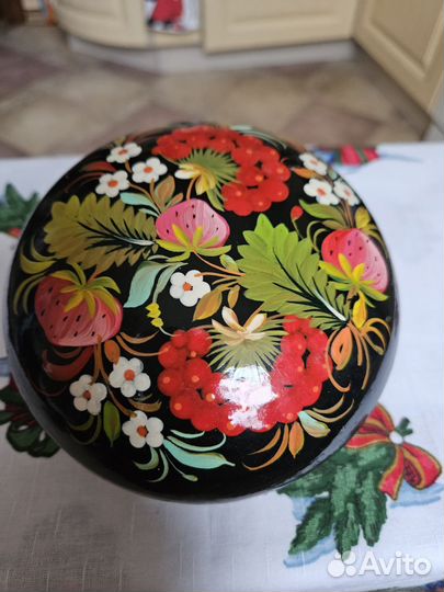 Шкатулка деревянная СССР ручная роспись