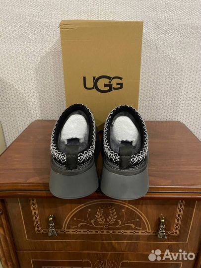 Серые UGG sabo с натуральным мехом