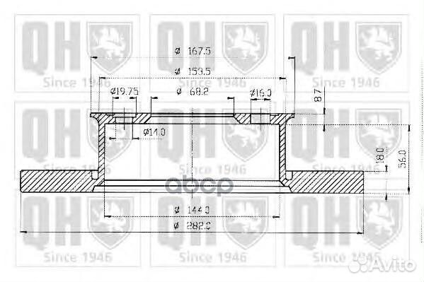 Диск тормозной передний VAG/quinton hazell/ BDC