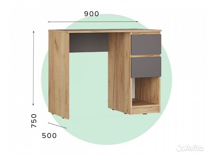 Письменный стол с 2 ящиками как IKEA Loft. Новый