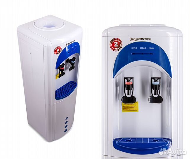 Кулер для воды Aqua Work 17LKR бело-синий, нагрев