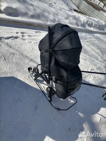 Детские санки коляска с колесами