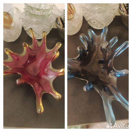 Ваза из чешского цветного стекла