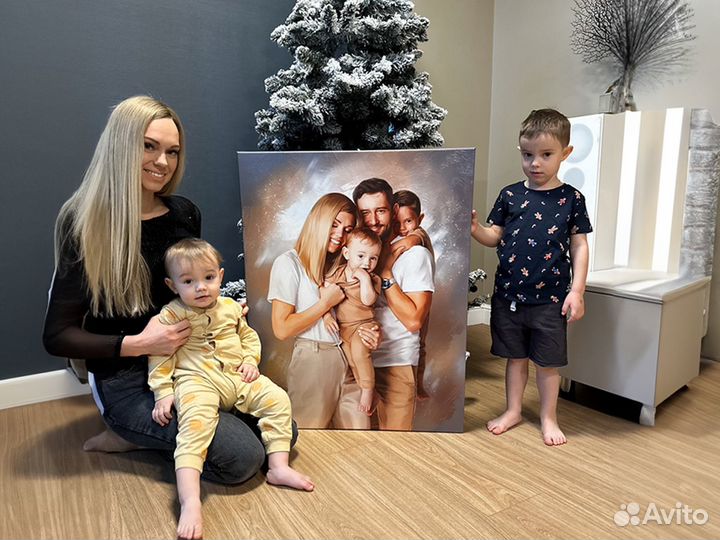 Портреты по фото на холсте.На заказ