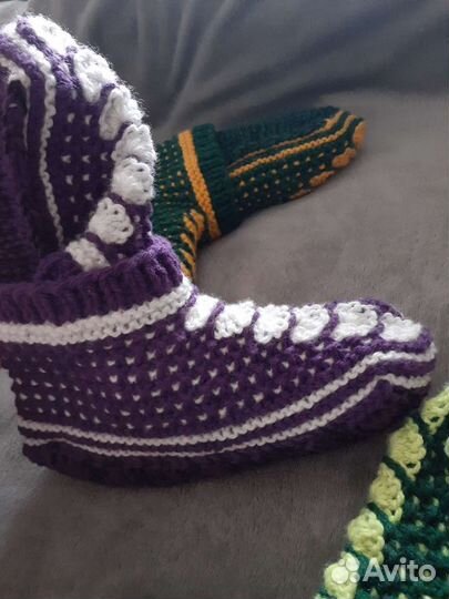 Вязаные тапочки