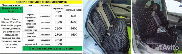 Накидки на сидения