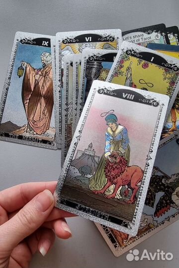 Колода карт Таро серебристый пластик