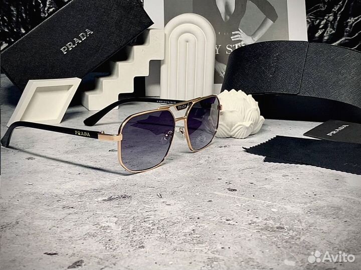 Очки Prada Aviator золотые