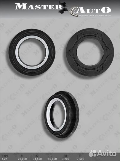 Сальник 23,00/34,50/40,00*3,20/7,50 тип 6V2