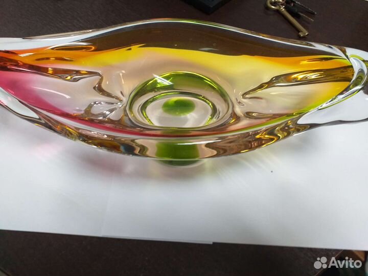 Чешское стекло, вазы конфетница