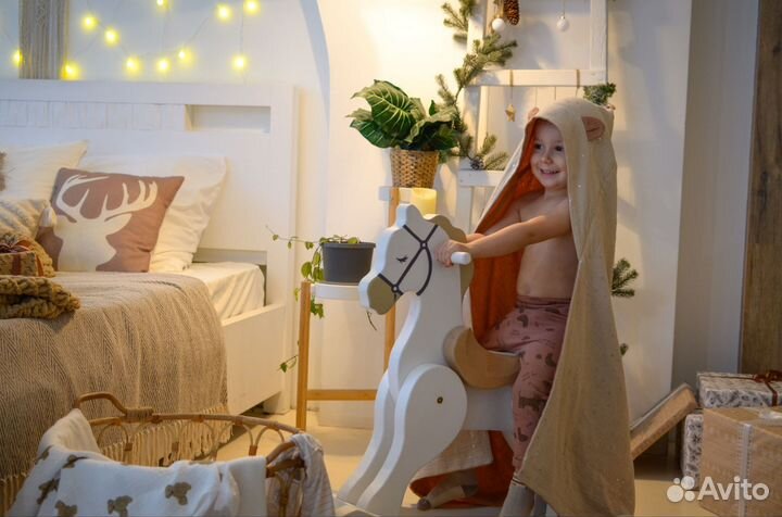 Муслиновое полотенце с уголком детское