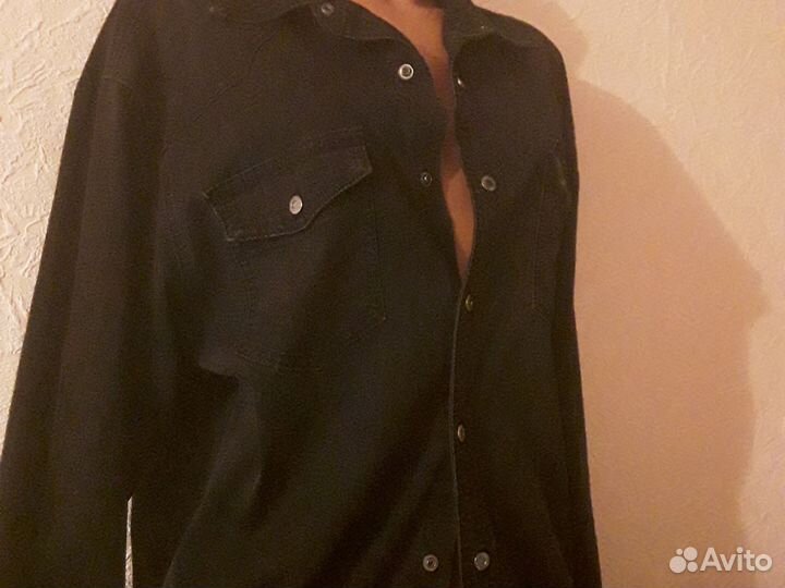 Джинсовые рубашка и водолазка 48 р