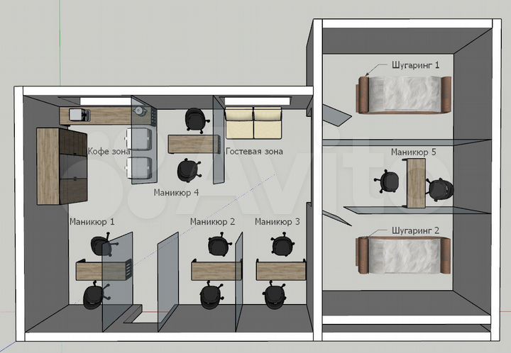 Свободного назначения, 60 м²