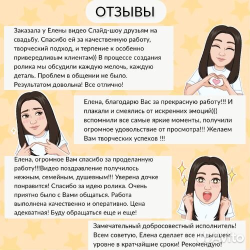 Создание видеороликов, слайд шоу.Видеопоздравления